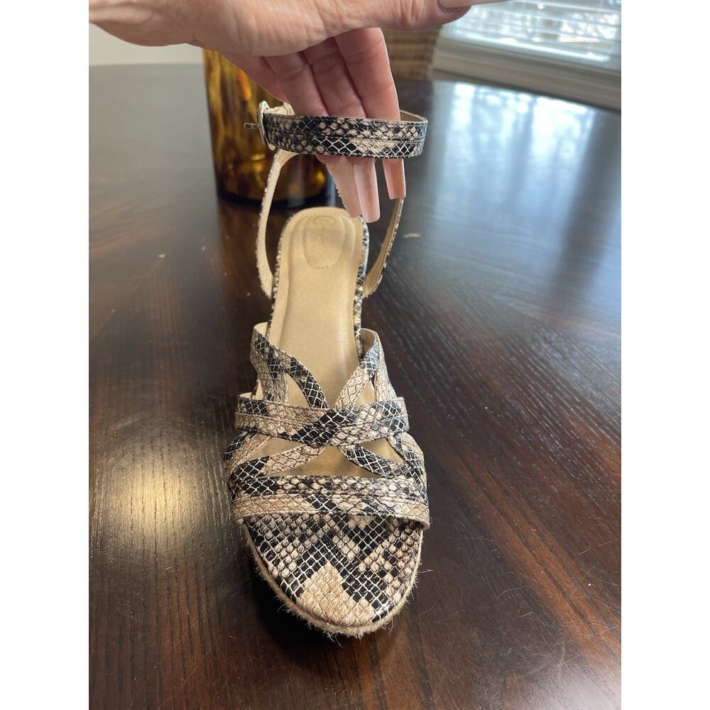 Nine West Sandals 11 M Wedge heels snake pattern shoes women's Kohl's​ - Picture 2 of 6